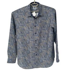 NEW Kilburne & Finch Men's Paisley Long-Sleeve Button Down Shirt XXL